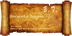 Berghold Tuzson névjegykártya